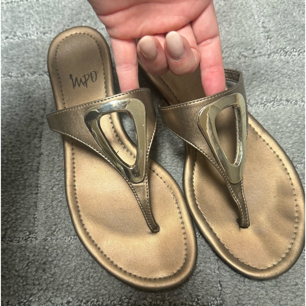 Gold accent dress sandals
